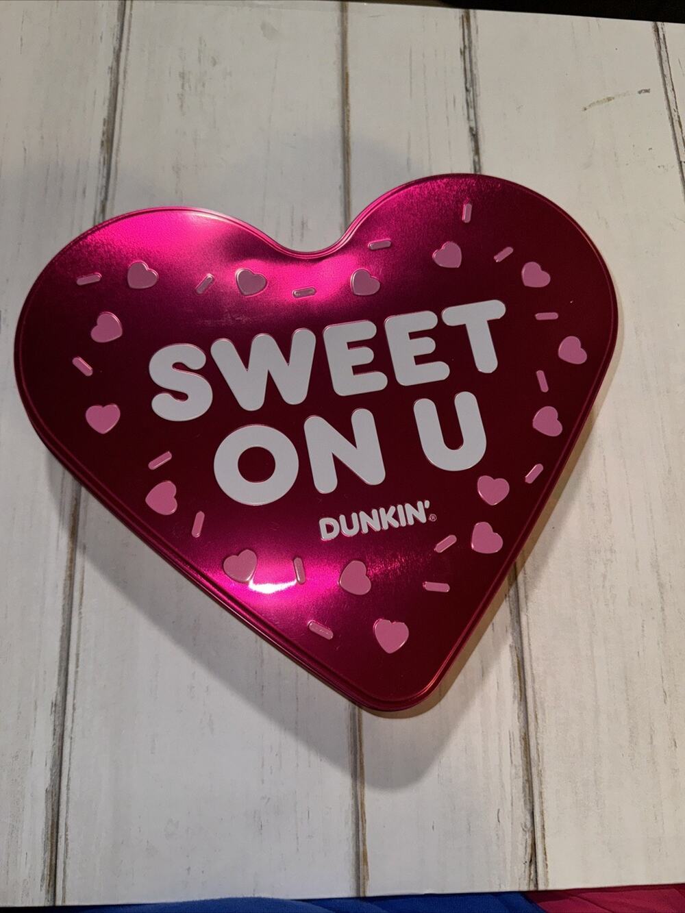 Dunkin Donuts Valentine's Day Heart-Shaped Sweet On U Tin